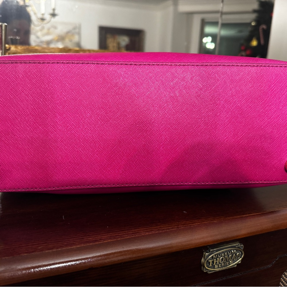 Michael Kors Fuchsia Saffiano Leather Satchel - Picture 4 of 9